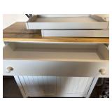 Beadboard Base Cabinet with Butcher Block Top - White
