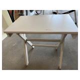 White Work Table with Lower Shelf - Compact Garage/Workshop Craft Table