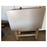 White Work Table with Lower Shelf - Compact Garage/Workshop Craft Table