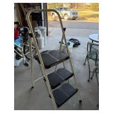 Stapleton 3-Step Folding Step Ladder - White Frame, Non-Slip Treads