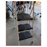 Stapleton 3-Step Folding Step Ladder - White Frame, Non-Slip Treads