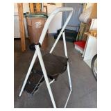 Stapleton 3-Step Folding Step Ladder - White Frame, Non-Slip Treads