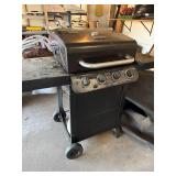 Char-Broil 4-Burner Gas Grill on Wheeled Cart with Side Shelf