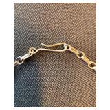 Vintage Mid-Century Signed Turquoise Necklace 3 Panel Crescent Design 22g Vintage Mid-Century Signed Turquoise Necklace 3 Panel Crescent Design 22g