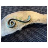 Vintage Mid-Century Signed Turquoise Necklace 3 Panel Crescent Design 22g Vintage Mid-Century Signed Turquoise Necklace 3 Panel Crescent Design 22g