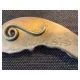 Vintage Mid-Century Signed Turquoise Necklace 3 Panel Crescent Design 22g Vintage Mid-Century Signed Turquoise Necklace 3 Panel Crescent Design 22g