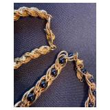 2 Gold Tone Costume Necklaces Rope Chain & Black Bead Link Lot 2 Gold Tone Costume Necklaces Rope Chain & Black Bead Link Lot
