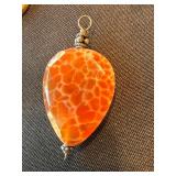 Large Stone Pendant Lot 2 Teardrop Jasper & Orange Agate Style Large Stone Pendant Lot 2 Teardrop Jasper & Orange Agate Style