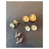 Vintage Sterling Silver and Stone Earrings Lot Charoite Turquoise Style 3 Pairs Unmarked Vintage Sterling Silver and Stone Earrings Lot Charoite Turquoise Style 3 Pairs Unmarked