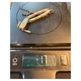 D. Luck Zuni Sterling Silver Opal Inlay Necklace 20.7g Vintage D. Luck Zuni Sterling Silver Opal Inlay Necklace 20.7g Vintage