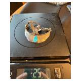 Vintage Sterling Silver Turquoise Southwest Necklace 16in 25g Vintage Sterling Silver Turquoise Southwest Necklace 16in 25g