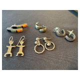 Vintage Sterling Silver Earrings Lot 5 Pairs Mixed Styles 38g Used Vintage Sterling Silver Earrings Lot 5 Pairs Mixed Styles 38g Used