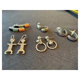 Vintage Sterling Silver Earrings Lot 5 Pairs Mixed Styles 38g Used Vintage Sterling Silver Earrings Lot 5 Pairs Mixed Styles 38g Used