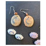 Mixed Lot 5 Pairs of Silver and Mixed Earrings Beaded Brass Pottery Southwest Mixed Lot 5 Pairs of Silver and Mixed Earrings Beaded Brass Pottery Southwest