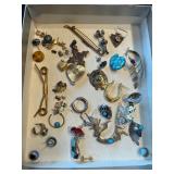 Mixed Jewelry Lot w/ Sterling Silver Southwestern Pieces 60g Total Mixed Jewelry Lot w/ Sterling Silver Southwestern Pieces 60g Total