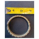 Vintage Gold Hinged Bangle Bracelet Red Rhinestones Repair (Not Tested) Vintage Gold Hinged Bangle Bracelet Red Rhinestones Repair (Not Tested)