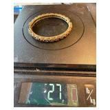 Vintage Gold Hinged Bangle Bracelet Red Rhinestones Repair (Not Tested) Vintage Gold Hinged Bangle Bracelet Red Rhinestones Repair (Not Tested)