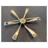 Vintage Sterling Silver Starburst Brooch Pin 2.5 In 8.1g Marked Vintage Sterling Silver Starburst Brooch Pin 2.5 In 8.1g Marked