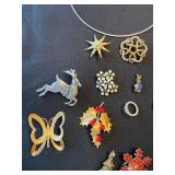 Vintage Costume Jewelry Brooch Pin Lot Holiday Reindeer Butterfly 13pc Vintage Costume Jewelry Brooch Pin Lot Holiday Reindeer Butterfly 13pc