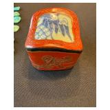 Vintage Necklace & Red Lacquer Style Trinket Box Mixed Decor Lot Vintage Necklace & Red Lacquer Style Trinket Box Mixed Decor Lot