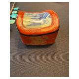 Vintage Necklace & Red Lacquer Style Trinket Box Mixed Decor Lot Vintage Necklace & Red Lacquer Style Trinket Box Mixed Decor Lot