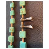 Southwestern Style Turquoise Bead Heishi Necklace Unmarked 14in Southwestern Style Turquoise Bead Heishi Necklace Unmarked 14in