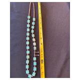 Southwestern Style Turquoise Bead Heishi Necklace Unmarked 14in Southwestern Style Turquoise Bead Heishi Necklace Unmarked 14in
