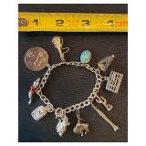 Vintage Sterling Silver Charm Bracelet 63-64 Teen Board 11 Charms Vintage Sterling Silver Charm Bracelet 63-64 Teen Board 11 Charms
