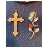 Vintage Jewelry Lot 12K Nursing Pin Bangle Brooch Cross Pendant Vintage Jewelry Lot 12K Nursing Pin Bangle Brooch Cross Pendant