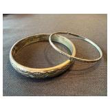 TAHE Sterling Silver Bangle Bracelet Lot 2 Southwestern 48g+ Used TAHE Sterling Silver Bangle Bracelet Lot 2 Southwestern 48g+ Used