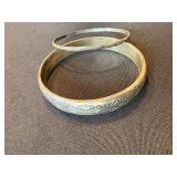TAHE Sterling Silver Bangle Bracelet Lot 2 Southwestern 48g+ Used TAHE Sterling Silver Bangle Bracelet Lot 2 Southwestern 48g+ Used
