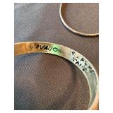 TAHE Sterling Silver Bangle Bracelet Lot 2 Southwestern 48g+ Used TAHE Sterling Silver Bangle Bracelet Lot 2 Southwestern 48g+ Used