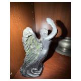 Angel Figurine Candle Holder Black Green Gothic Decor Used Angel Figurine Candle Holder Black Green Gothic Decor Used