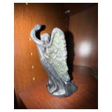 Angel Figurine Candle Holder Black Green Gothic Decor Used Angel Figurine Candle Holder Black Green Gothic Decor Used