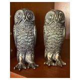 Vintage Owl Figural Salt Pepper Shaker Set Silver Tone Metal Vintage Owl Figural Salt Pepper Shaker Set Silver Tone Metal