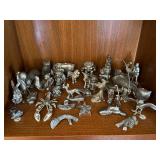 Assorted Cast Metal Figurine Lot Pewter Tone Animals Miniatures Decor Assorted Cast Metal Figurine Lot Pewter Tone Animals Miniatures Decor