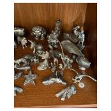 Assorted Cast Metal Figurine Lot Pewter Tone Animals Miniatures Decor Assorted Cast Metal Figurine Lot Pewter Tone Animals Miniatures Decor