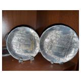 Wendell August Pewter Plates & Mixed Holiday Ornament Decor Lot Wendell August Pewter Plates & Mixed Holiday Ornament Decor Lot