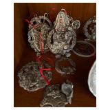 Wendell August Pewter Plates & Mixed Holiday Ornament Decor Lot Wendell August Pewter Plates & Mixed Holiday Ornament Decor Lot