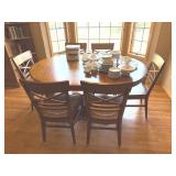 Vintage Oval Wood Dining Table Set w/ 6 Ethan Allen Crossback Chairs 48 x 66 Vintage Oval Wood Dining Table Set w/ 6 Ethan Allen Crossback Chairs 48 x 66