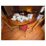 Vintage Oval Wood Dining Table Set w/ 6 Ethan Allen Crossback Chairs 48 x 66 Vintage Oval Wood Dining Table Set w/ 6 Ethan Allen Crossback Chairs 48 x 66
