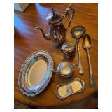 Vintage Silverplate Serving Lot F.B. Rogers Coffee Pot Tray Ladle 7 Pc Vintage Silverplate Serving Lot F.B. Rogers Coffee Pot Tray Ladle 7 Pc