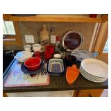 Mixed Kitchen Serveware Lot Polish Pottery Corning Ware Tray Bowls Mixed Kitchen Serveware Lot Polish Pottery Corning Ware Tray Bowls