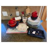 Mixed Kitchen Serveware Lot Polish Pottery Corning Ware Tray Bowls Mixed Kitchen Serveware Lot Polish Pottery Corning Ware Tray Bowls