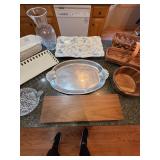 Mixed Serving Ware Lot Mud Pie Godinger Glass Baskets Wood Bowl Mixed Serving Ware Lot Mud Pie Godinger Glass Baskets Wood Bowl