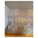Mixed Clear Pressed Glass Stemware & Tumblers Lot With Mugs Mixed Clear Pressed Glass Stemware & Tumblers Lot With Mugs