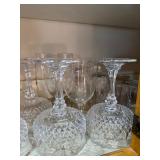 Mixed Clear Pressed Glass Stemware & Tumblers Lot With Mugs Mixed Clear Pressed Glass Stemware & Tumblers Lot With Mugs