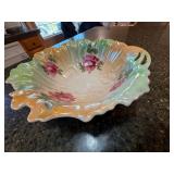 Silesia Germany Porcelain Rose Luster Handled Serving Bowl Vintage Silesia Germany Porcelain Rose Luster Handled Serving Bowl Vintage