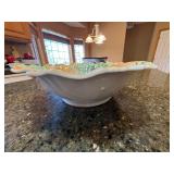 Silesia Germany Porcelain Rose Luster Handled Serving Bowl Vintage Silesia Germany Porcelain Rose Luster Handled Serving Bowl Vintage