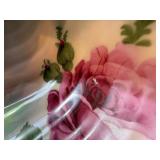 Silesia Germany Porcelain Rose Luster Handled Serving Bowl Vintage Silesia Germany Porcelain Rose Luster Handled Serving Bowl Vintage